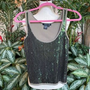 Venus Sequined Front Ribbed Tee